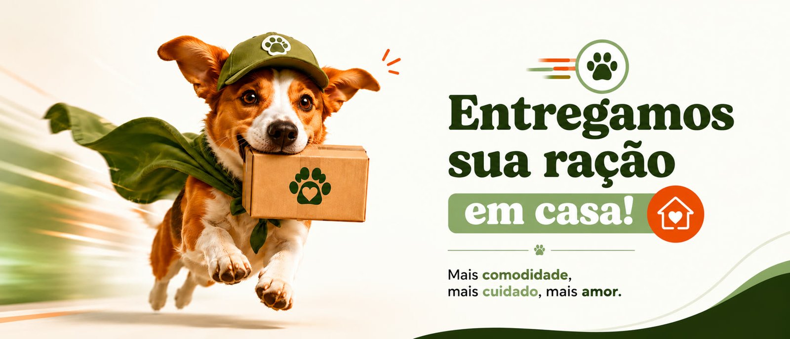 Entregamos sua ração em casa — mais comodidade, cuidado e amor